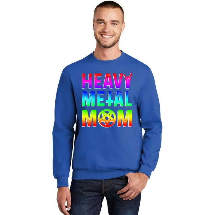 Pride Lgbt Gift Lesbian Bisexual Rainbow Metal Mom Gift Tall Sweatshirt