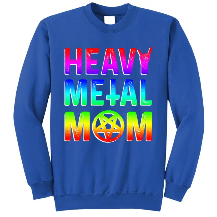 Pride Lgbt Gift Lesbian Bisexual Rainbow Metal Mom Gift Tall Sweatshirt