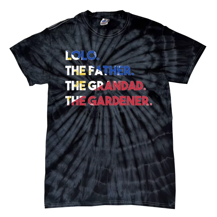 Philippines Lolo Grandad Father Gardener Flag Filipino Tie-Dye T-Shirt