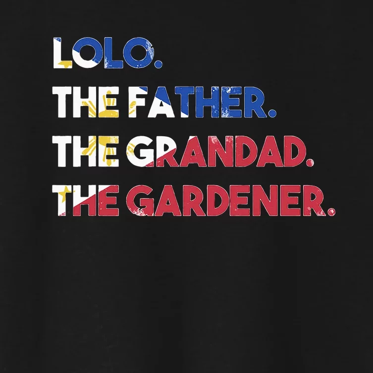 Philippines Lolo Grandad Father Gardener Flag Filipino Women's Crop Top Tee