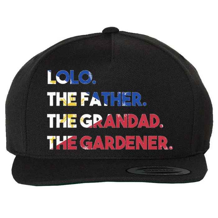 Philippines Lolo Grandad Father Gardener Flag Filipino Wool Snapback Cap