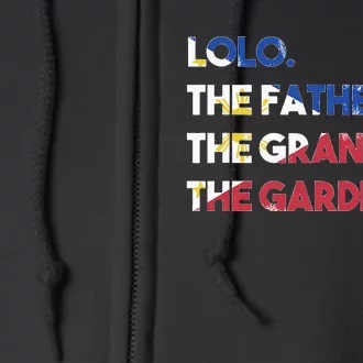 Philippines Lolo Grandad Father Gardener Flag Filipino Full Zip Hoodie