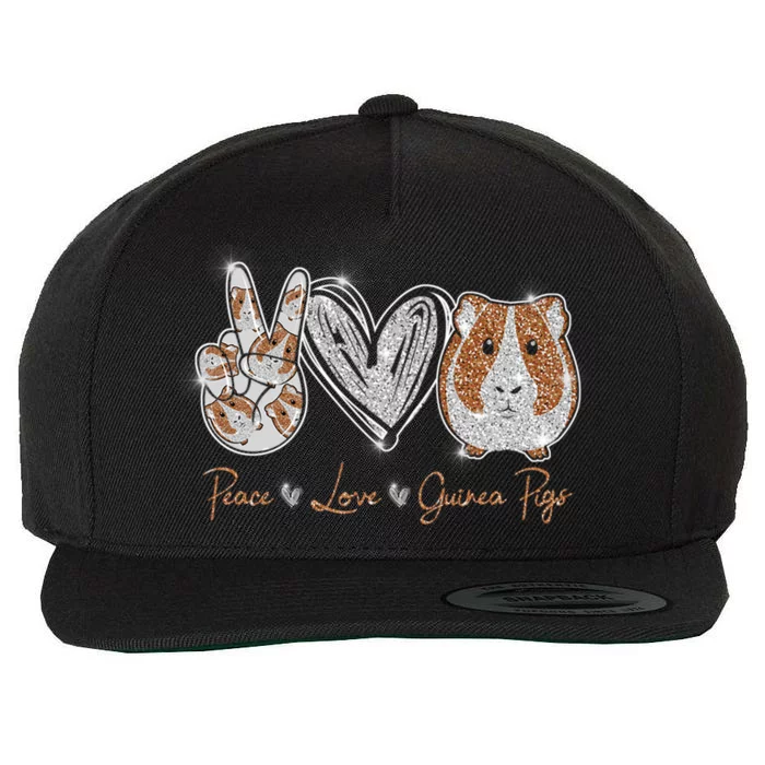 Peace Love Guinea Pigs Gift For Guinea Pigs Lover Gift Wool Snapback Cap