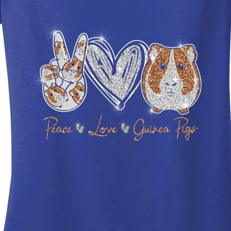 Peace Love Guinea Pigs Gift For Guinea Pigs Lover Gift Women's V-Neck T-Shirt