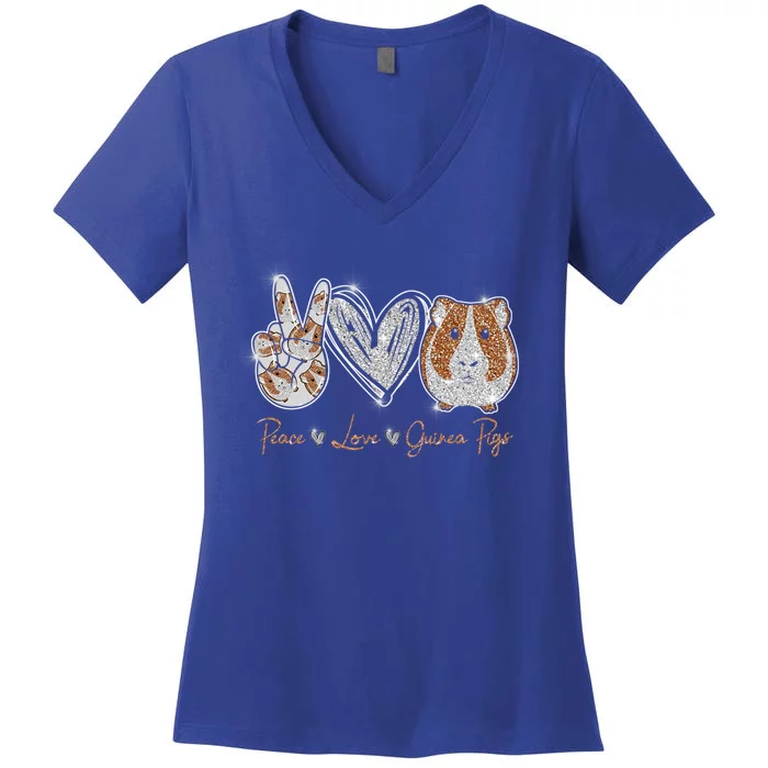 Peace Love Guinea Pigs Gift For Guinea Pigs Lover Gift Women's V-Neck T-Shirt