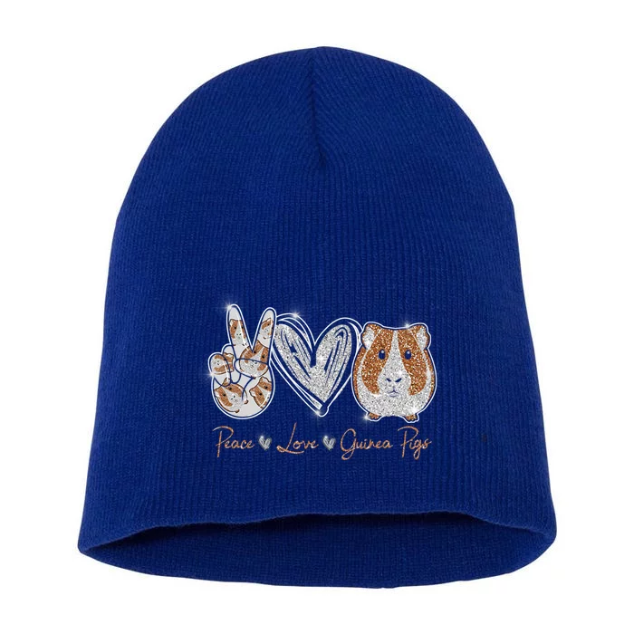 Peace Love Guinea Pigs Gift For Guinea Pigs Lover Gift Short Acrylic Beanie