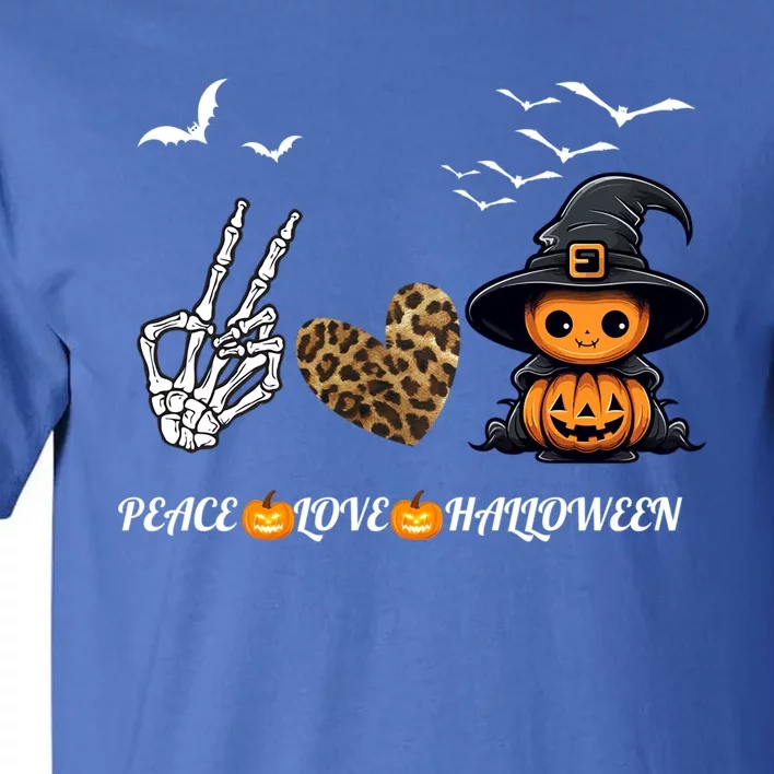 Peace Love Halloween Cute Peace Love Funny Halloween Great Gift Tall T-Shirt