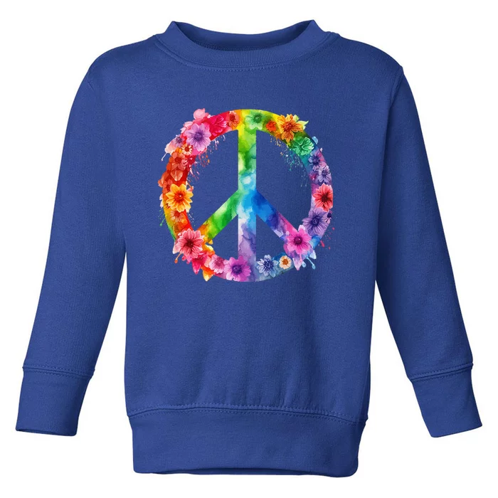 PEACE Love Hippie SIGN LOVE Flower World Peace Day Toddler Sweatshirt