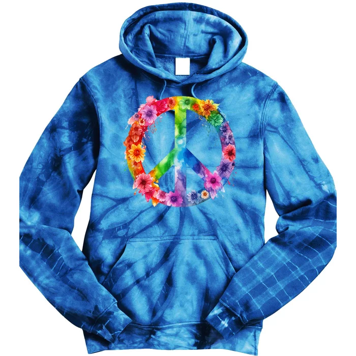 PEACE Love Hippie SIGN LOVE Flower World Peace Day Tie Dye Hoodie