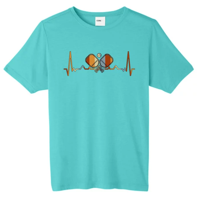 Pickleball Lovers Heartbeat In Retro Colors Pickleball ChromaSoft Performance T-Shirt