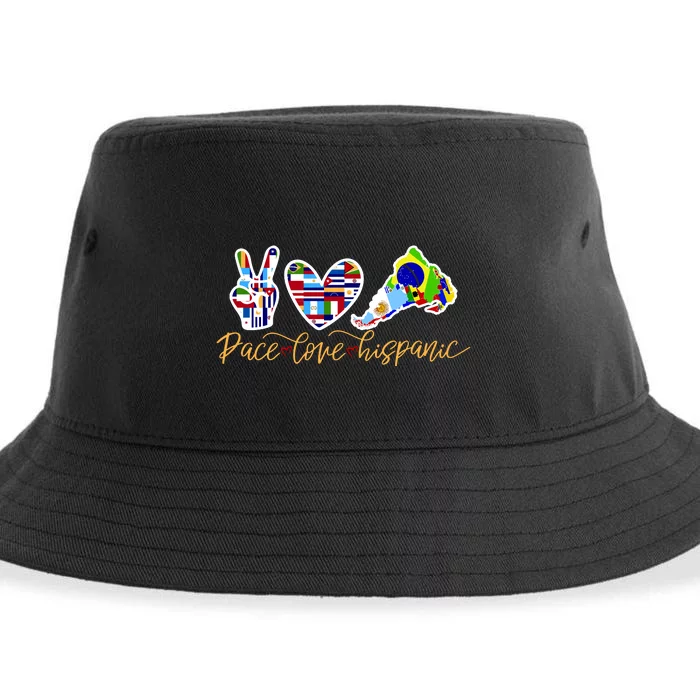 Peace Love Hispanic Heritage Month Sustainable Bucket Hat