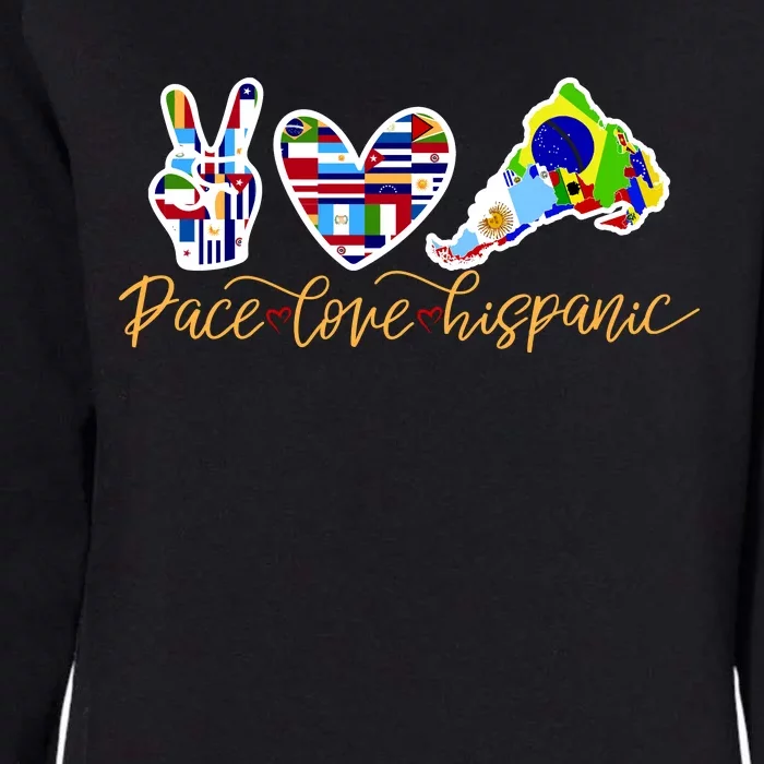 Peace Love Hispanic Heritage Month Womens California Wash Sweatshirt