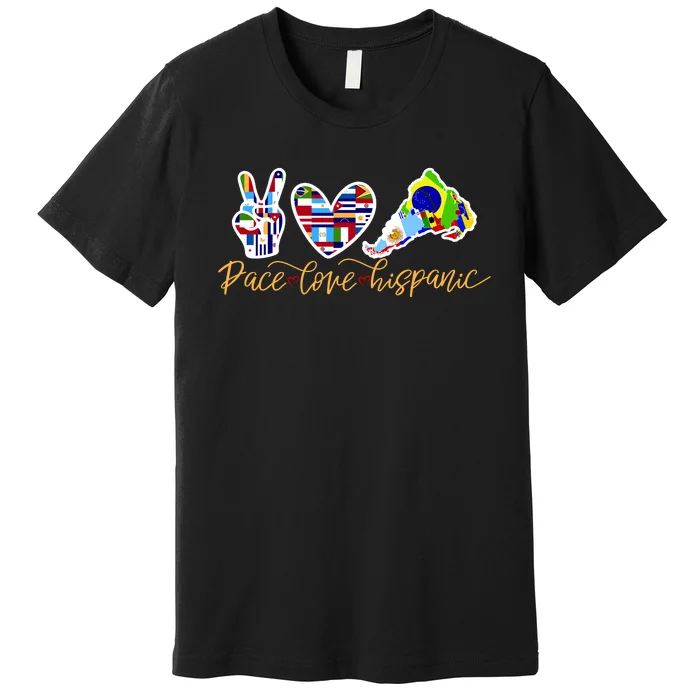 Peace Love Hispanic Heritage Month Premium T-Shirt