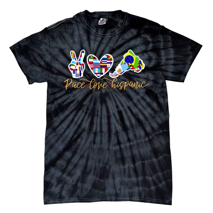 Peace Love Hispanic Heritage Month Tie-Dye T-Shirt