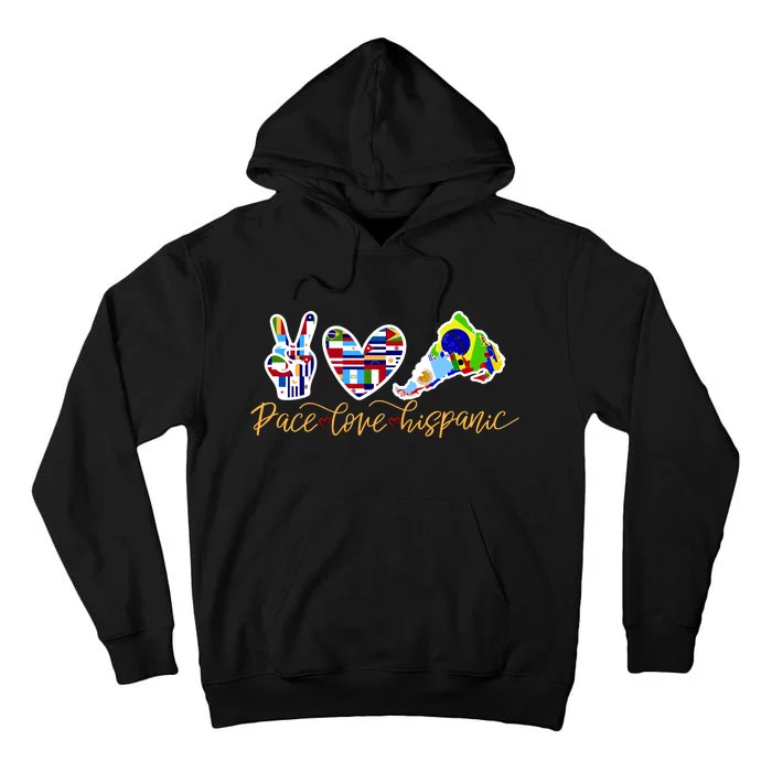 Peace Love Hispanic Heritage Month Tall Hoodie