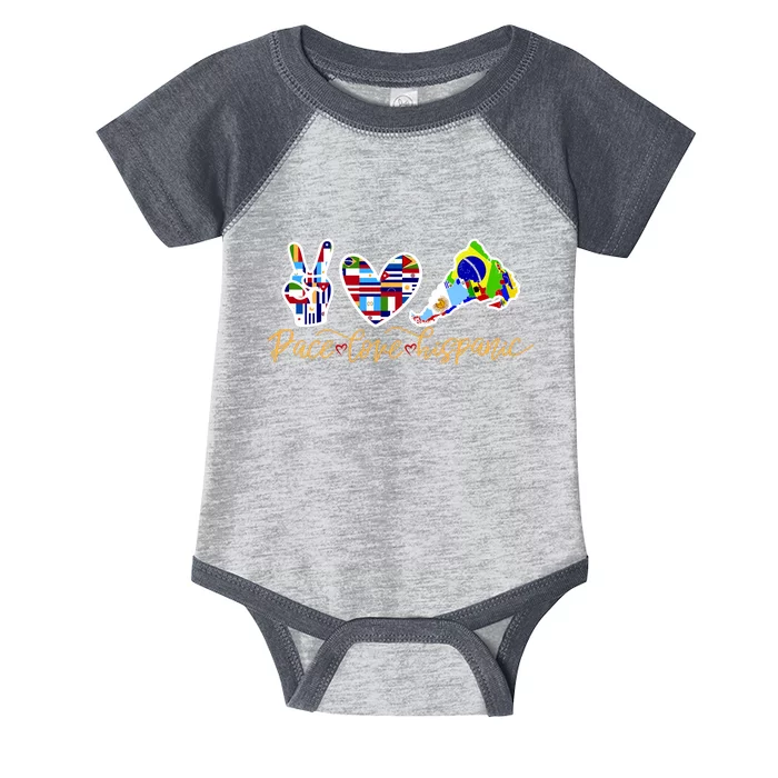 Peace Love Hispanic Heritage Month Infant Baby Jersey Bodysuit