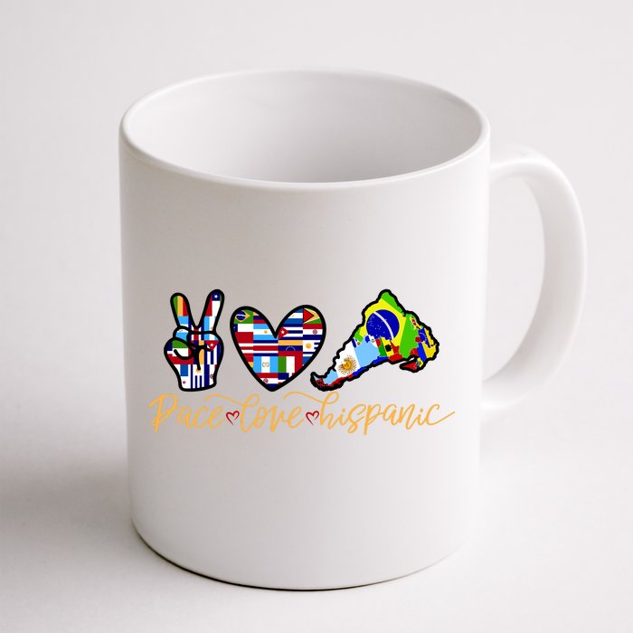 Peace Love Hispanic Heritage Month Front & Back Coffee Mug