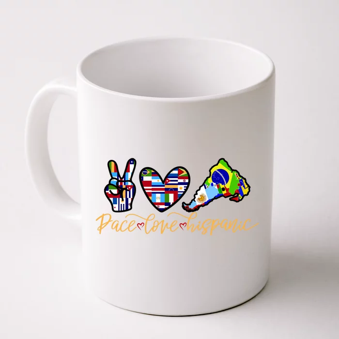 Peace Love Hispanic Heritage Month Front & Back Coffee Mug