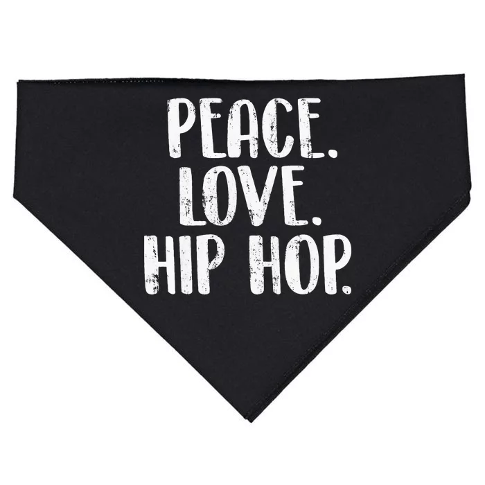 Peace Love Hip Hop HipHop Dancer Breakdance Breakdancing USA-Made Doggie Bandana