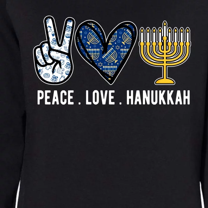 Peace Love Hanukkah Jewish Holiday Gift Womens California Wash Sweatshirt