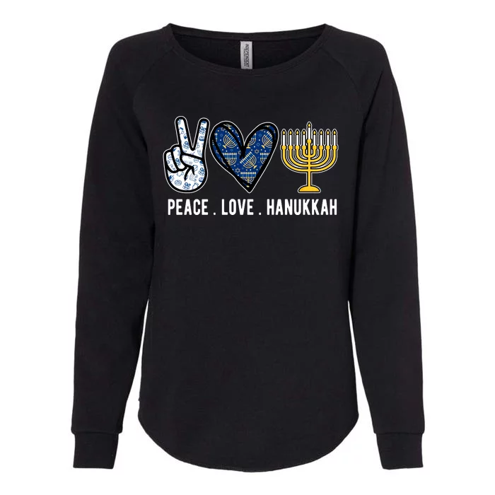 Peace Love Hanukkah Jewish Holiday Gift Womens California Wash Sweatshirt