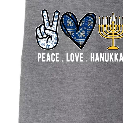 Peace Love Hanukkah Jewish Holiday Gift Doggie 3-End Fleece Hoodie