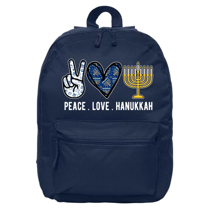 Peace Love Hanukkah Jewish Holiday Gift 16 in Basic Backpack