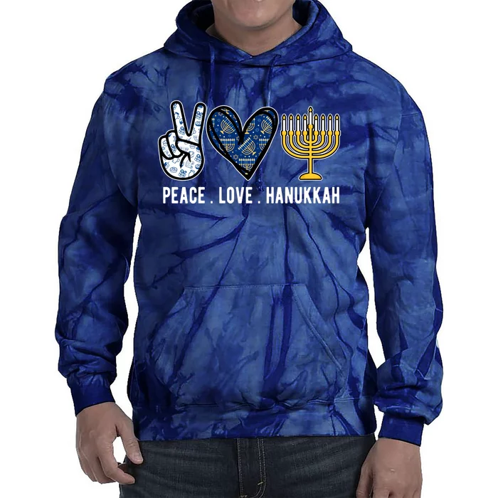 Peace Love Hanukkah Jewish Holiday Gift Tie Dye Hoodie