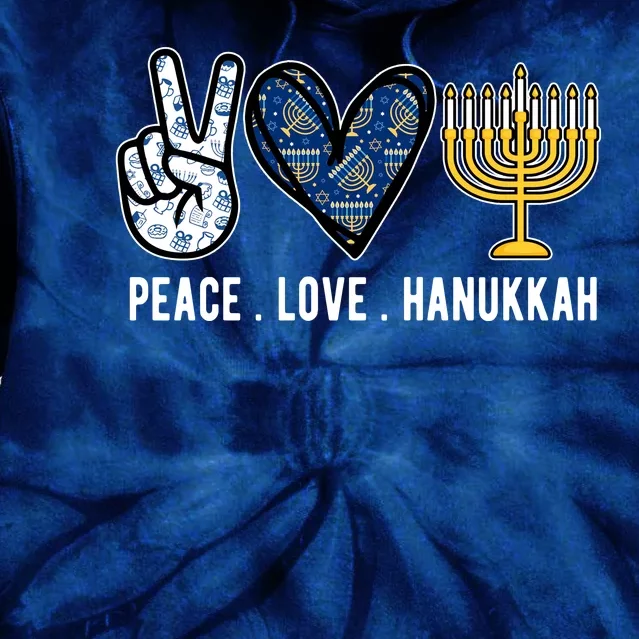 Peace Love Hanukkah Jewish Holiday Gift Tie Dye Hoodie