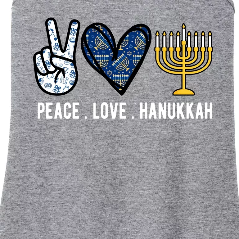 Peace Love Hanukkah Jewish Holiday Gift Ladies Essential Tank