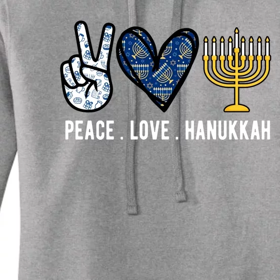 Peace Love Hanukkah Jewish Holiday Gift Women's Pullover Hoodie