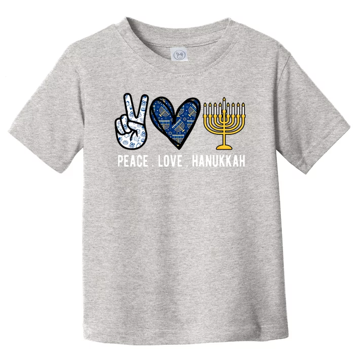 Peace Love Hanukkah Jewish Holiday Gift Toddler T-Shirt