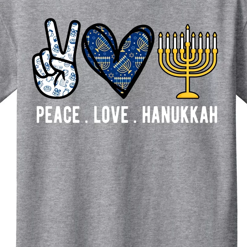 Peace Love Hanukkah Jewish Holiday Gift Kids T-Shirt