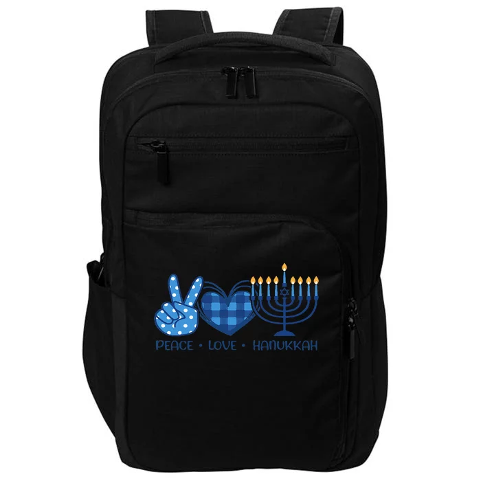 Peace Love Hanukkah Funny Happy Hanukkah Family Pjs Matching Impact Tech Backpack