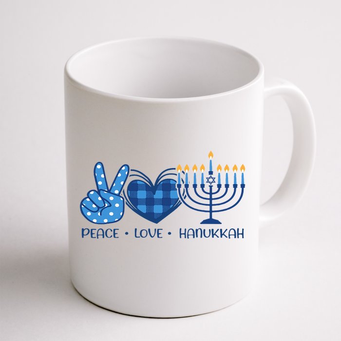 Peace Love Hanukkah Funny Happy Hanukkah Family Pjs Matching Front & Back Coffee Mug