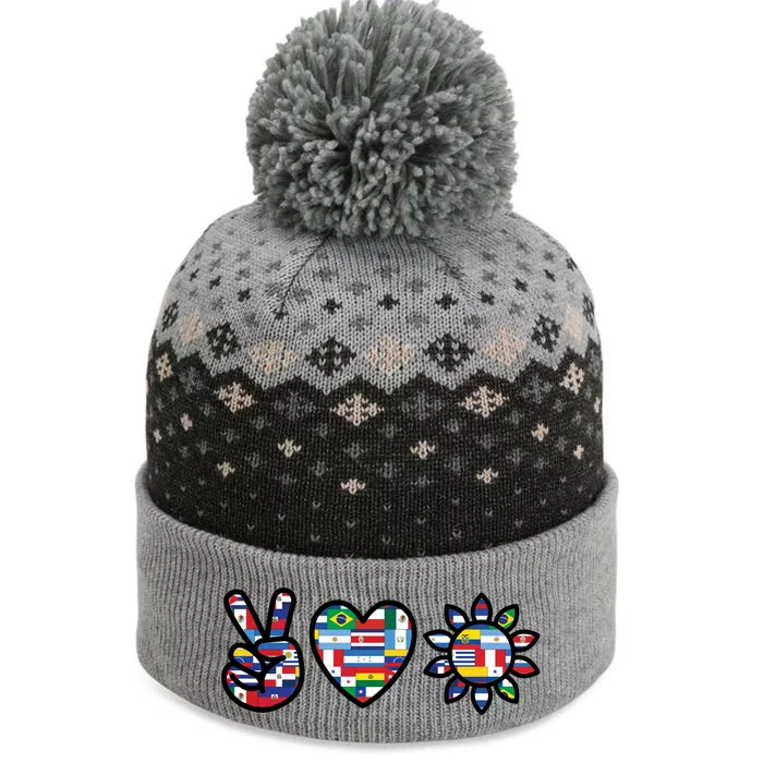 Peace Love Hispanic Heritage Month The Baniff Cuffed Pom Beanie