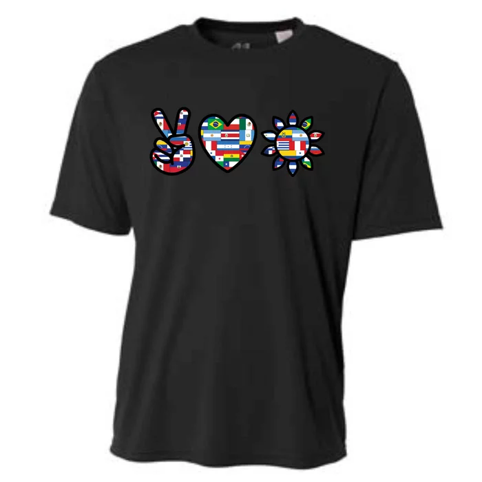 Peace Love Hispanic Heritage Month Cooling Performance Crew T-Shirt