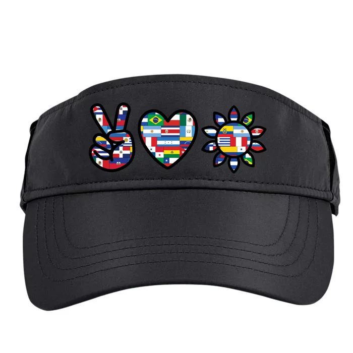 Peace Love Hispanic Heritage Month Adult Drive Performance Visor