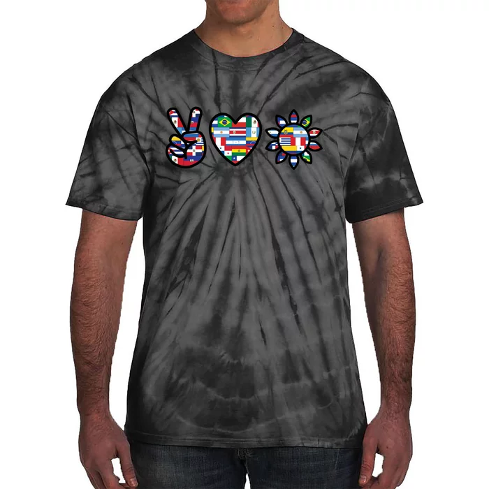 Peace Love Hispanic Heritage Month Tie-Dye T-Shirt