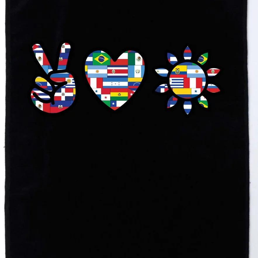 Peace Love Hispanic Heritage Month Platinum Collection Golf Towel