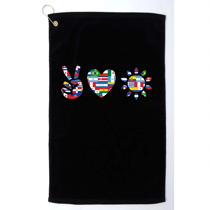 Peace Love Hispanic Heritage Month Platinum Collection Golf Towel