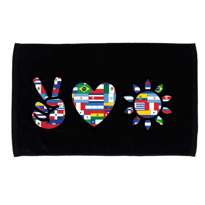 Peace Love Hispanic Heritage Month Microfiber Hand Towel