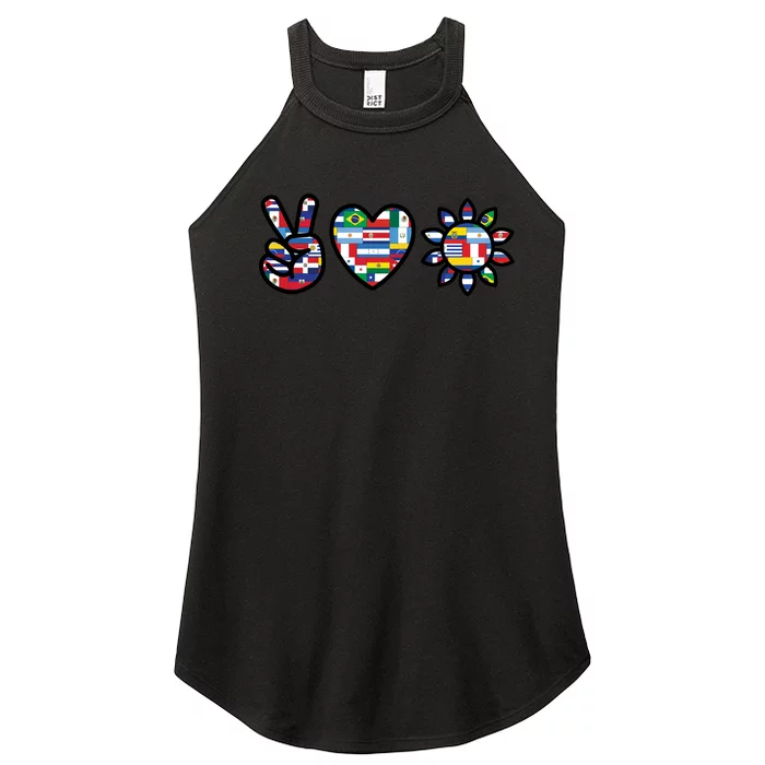 Peace Love Hispanic Heritage Month Women’s Perfect Tri Rocker Tank