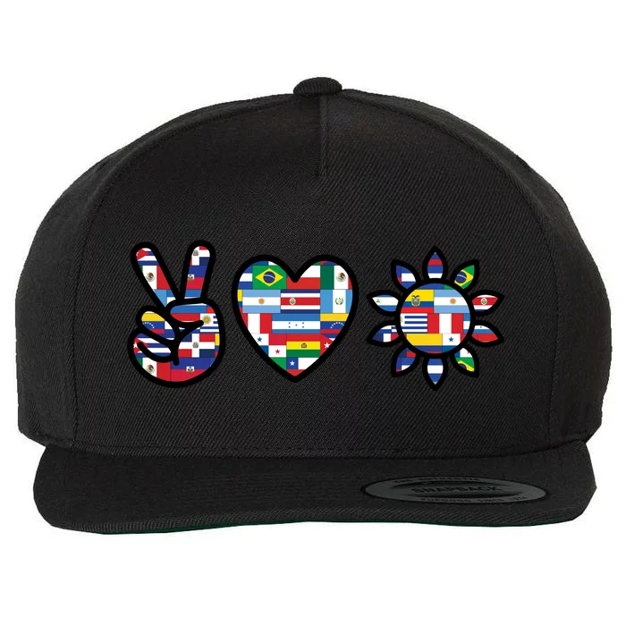 Peace Love Hispanic Heritage Month Wool Snapback Cap