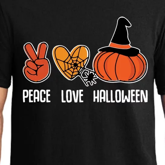 Peace Love Halloween Lazy Halloween Pumpkin Gift Pajama Set