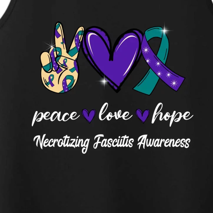 Peace Love Hope Necrotizing Fasciitis Ribbon Awareness Gift Performance Tank