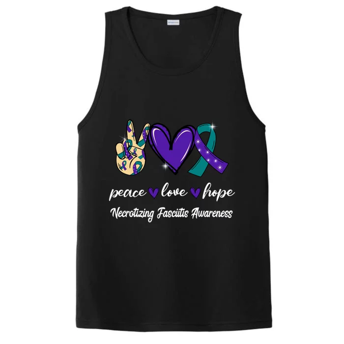 Peace Love Hope Necrotizing Fasciitis Ribbon Awareness Gift Performance Tank