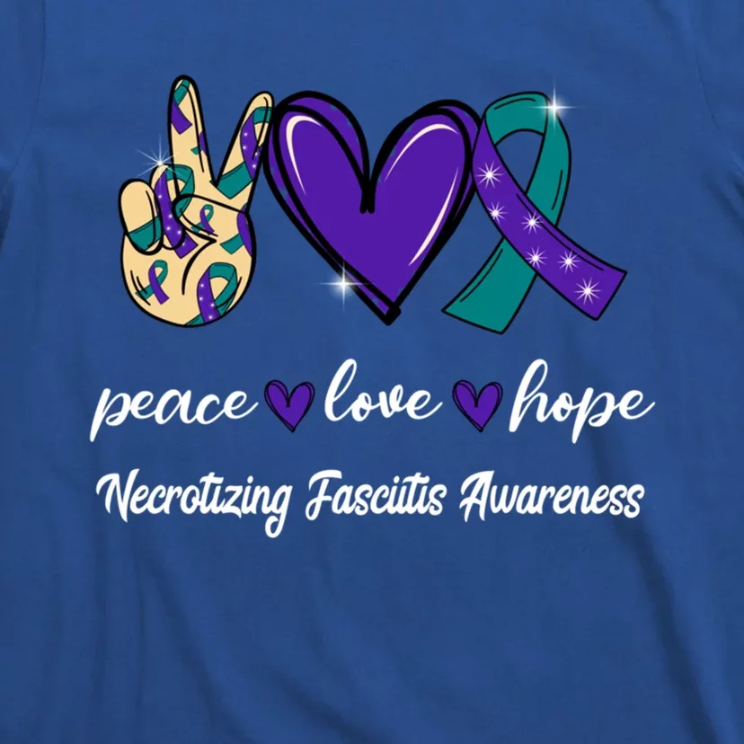 Peace Love Hope Necrotizing Fasciitis Ribbon Awareness Gift T-Shirt