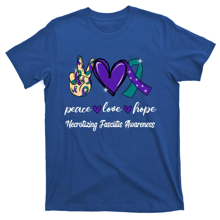 Peace Love Hope Necrotizing Fasciitis Ribbon Awareness Gift T-Shirt