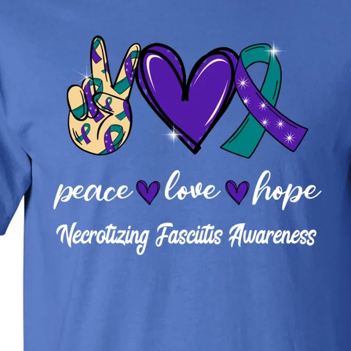 Peace Love Hope Necrotizing Fasciitis Ribbon Awareness Gift Tall T-Shirt